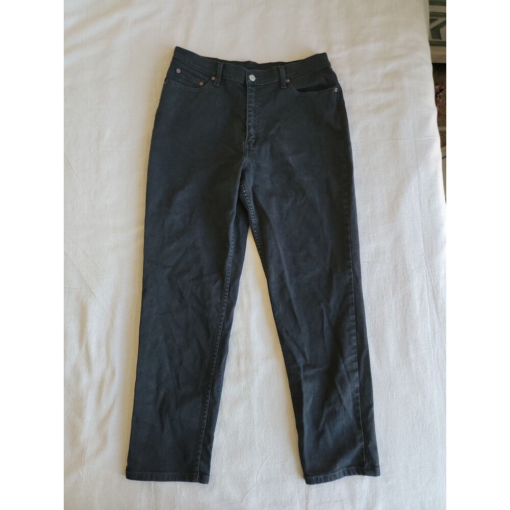 Levis Womens 512 14 33x28.5 Slim Jeans‎ Slim Straight Black High Rise Vtg READ